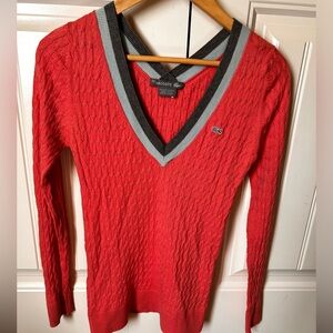 Lacoste Pink Sweater V neckline for girls size 13/14